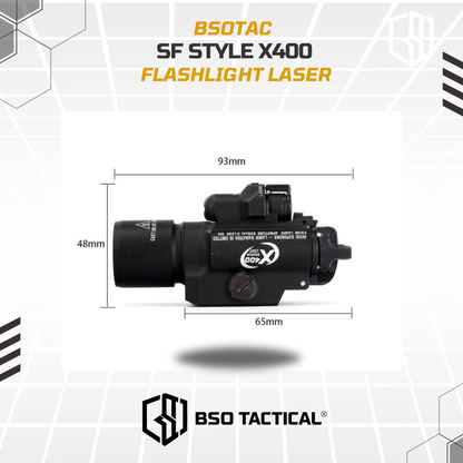 Senter Laser Combo SF Style X400 500 Lumens 20mm Rail Handgun LED Flashlight