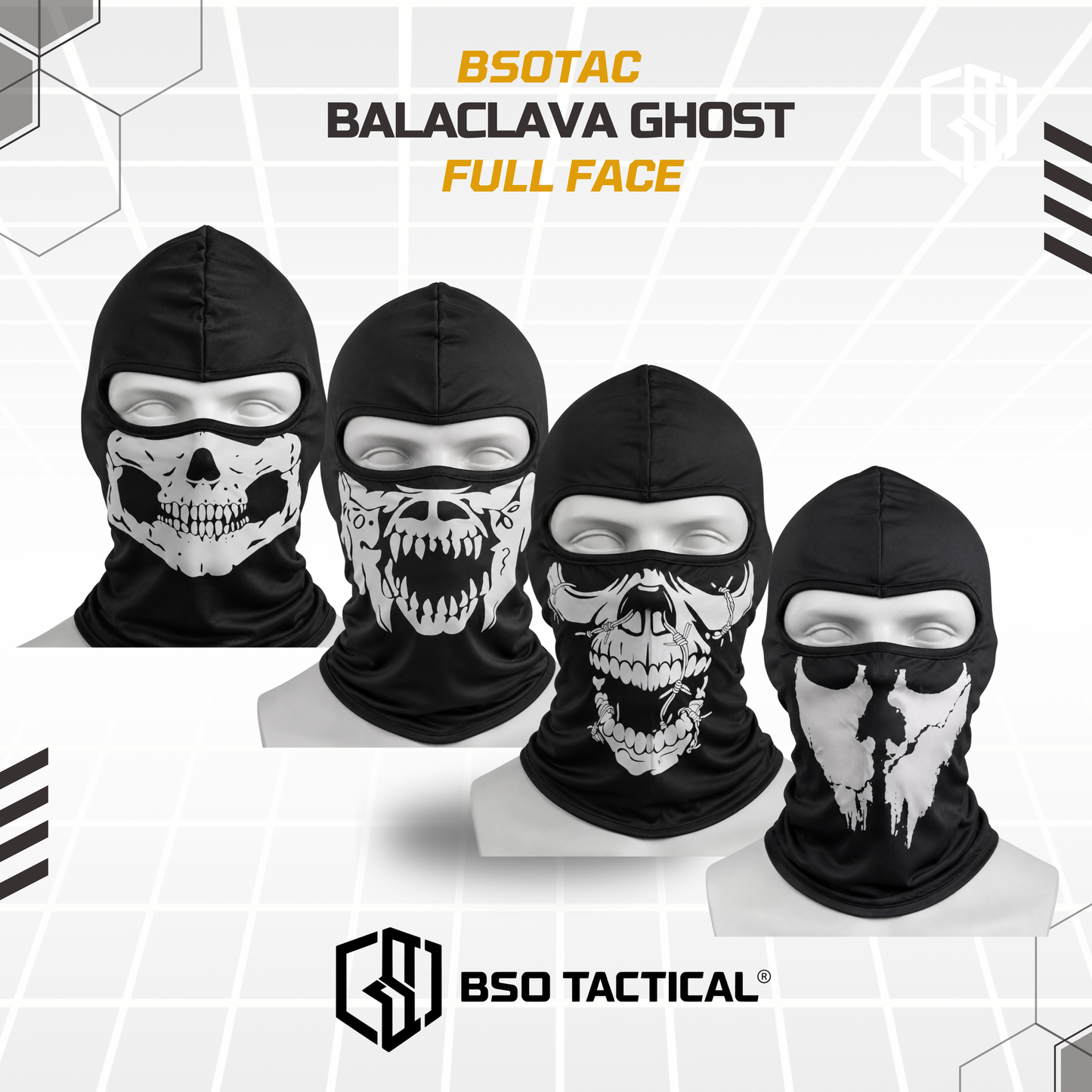 Masker Full Face Balaclava Skull Ghost Breathable Mask for Outdoor Sports