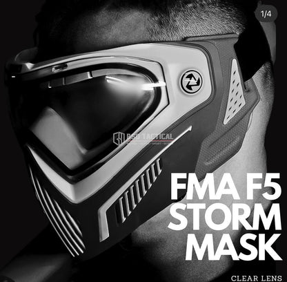 FMA F5 Google Storm Tactical Full Face Mask Clear Lens - TB1688