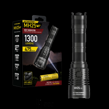 NITECORE Senter LED Flashlight Waterproof IP68 1300 Lumens - MH25 V2