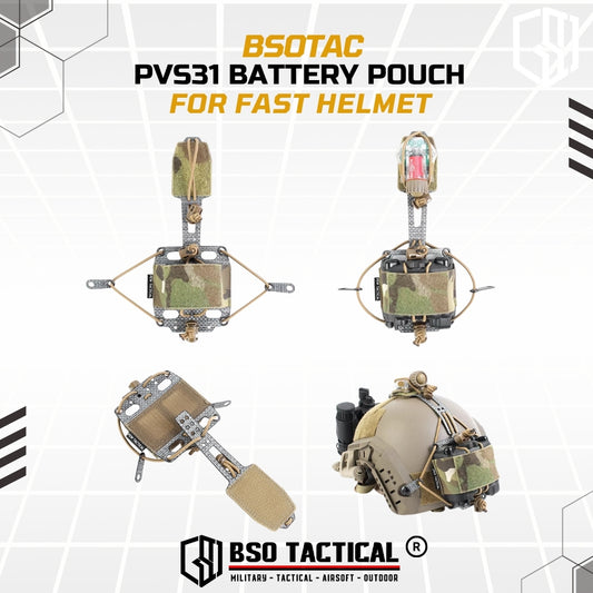 FC Style Tactical Battery Case PVS31 Pouch for Helmet Retention System