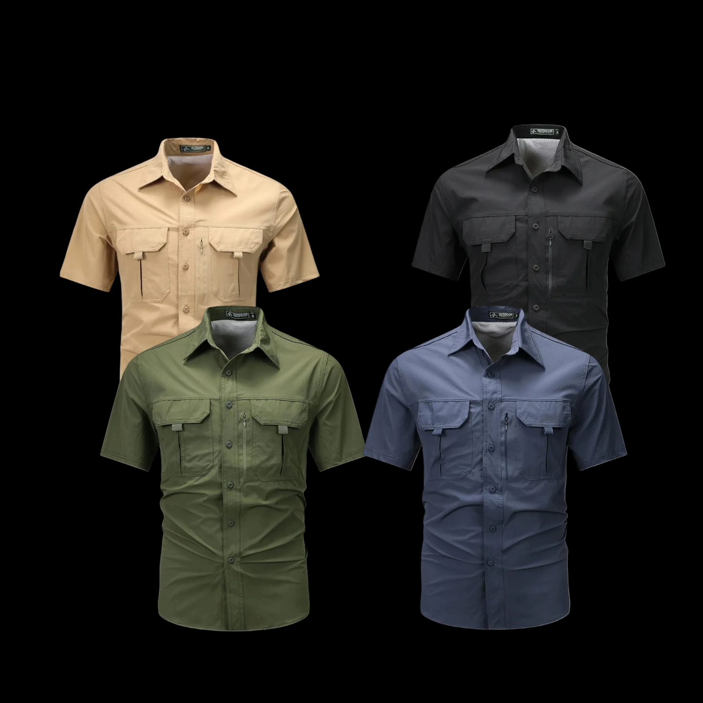 BSOTAC Kemeja Outdoor Lengan Pendek Tactical Short Sleeve Casual Shirt Summer Camping Hiking Quick Dry Baju Army Quick Dry