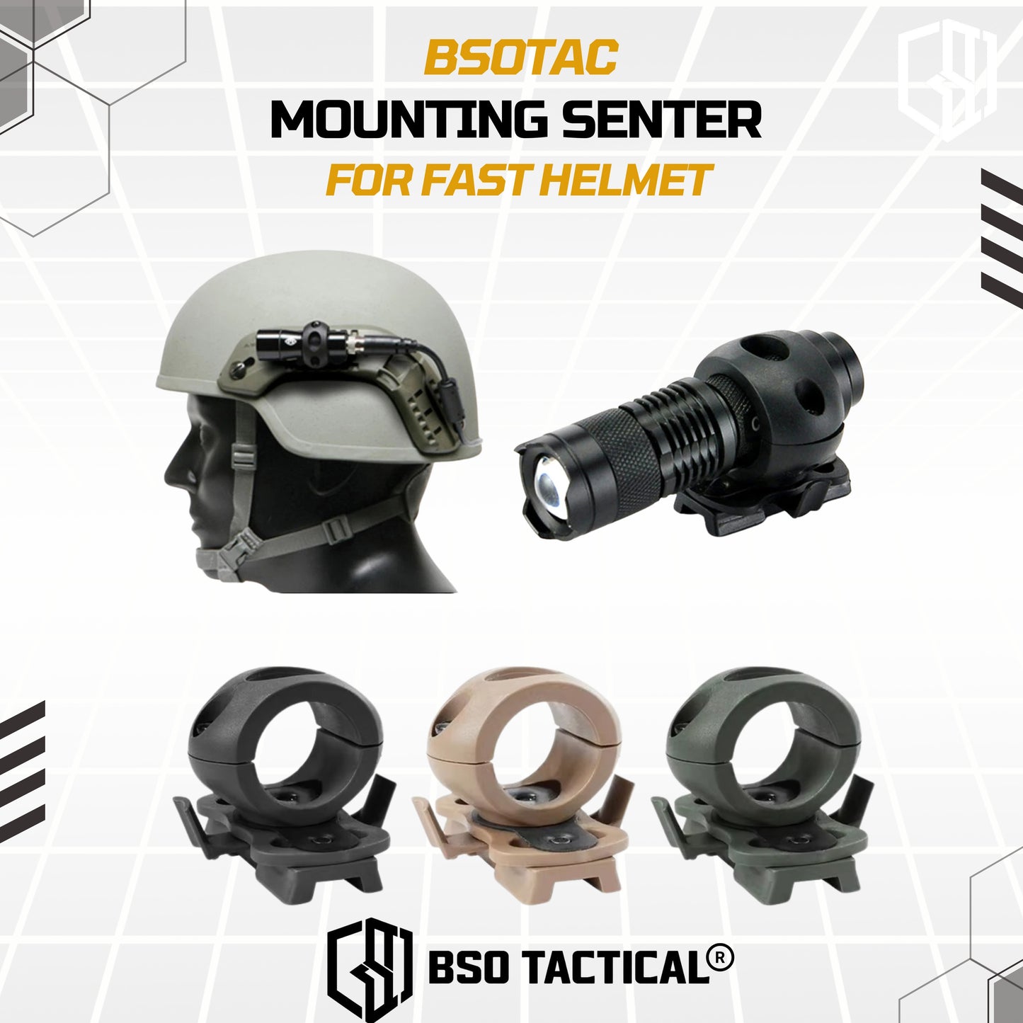 Mounting Senter Mount Rail Flashlight for ARC Rail  Helmet Accesories Fast Helm ABS Outdoor