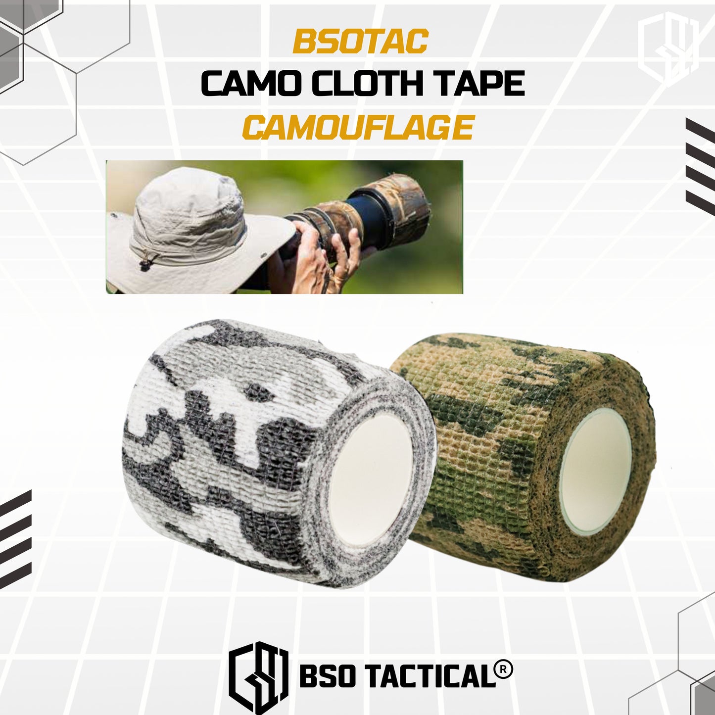 Camo Cloth Tape Not Sticky Outdoor Accesories Camouflage Multifunction Anti Lengket for Outdoor Tactical Activity