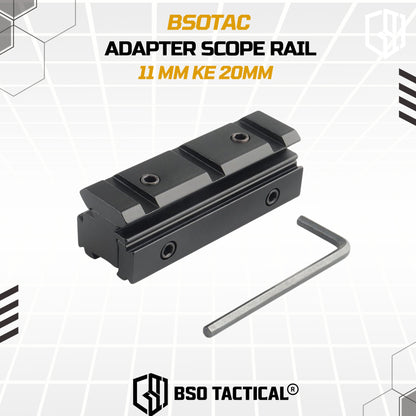 Adapter Scope Rail 11 mm ke 20mm Tactical Hunting Mounting Full Metal