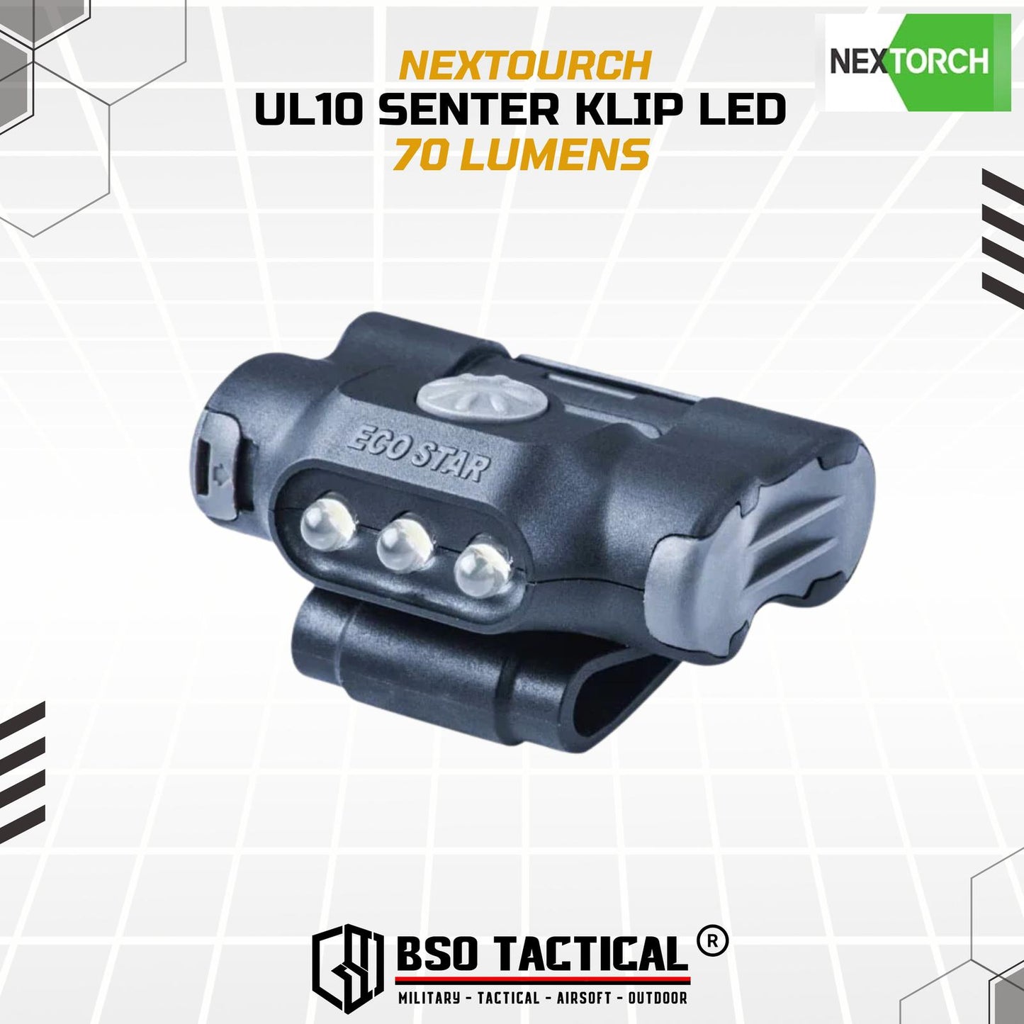 Senter Clip Nextorch UL10 Outdoor Flashlight LED Multifunction 70 Lm Baterai Lampu