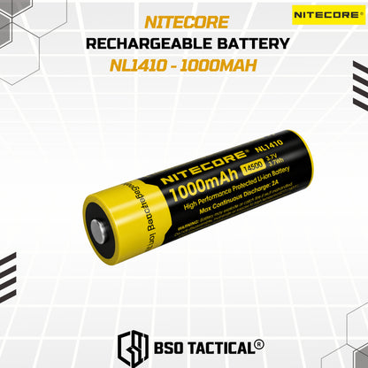 Nitecore Battery 14500 Rechargeable 1000mah Li Ion 3.7V ORIGINAL Batre Baterai
