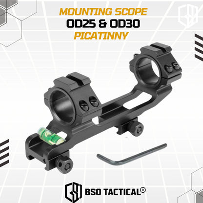 Mounting Scope Picatinny OD25 OD30 Rail 20-22MM Full Metal with Water Pass