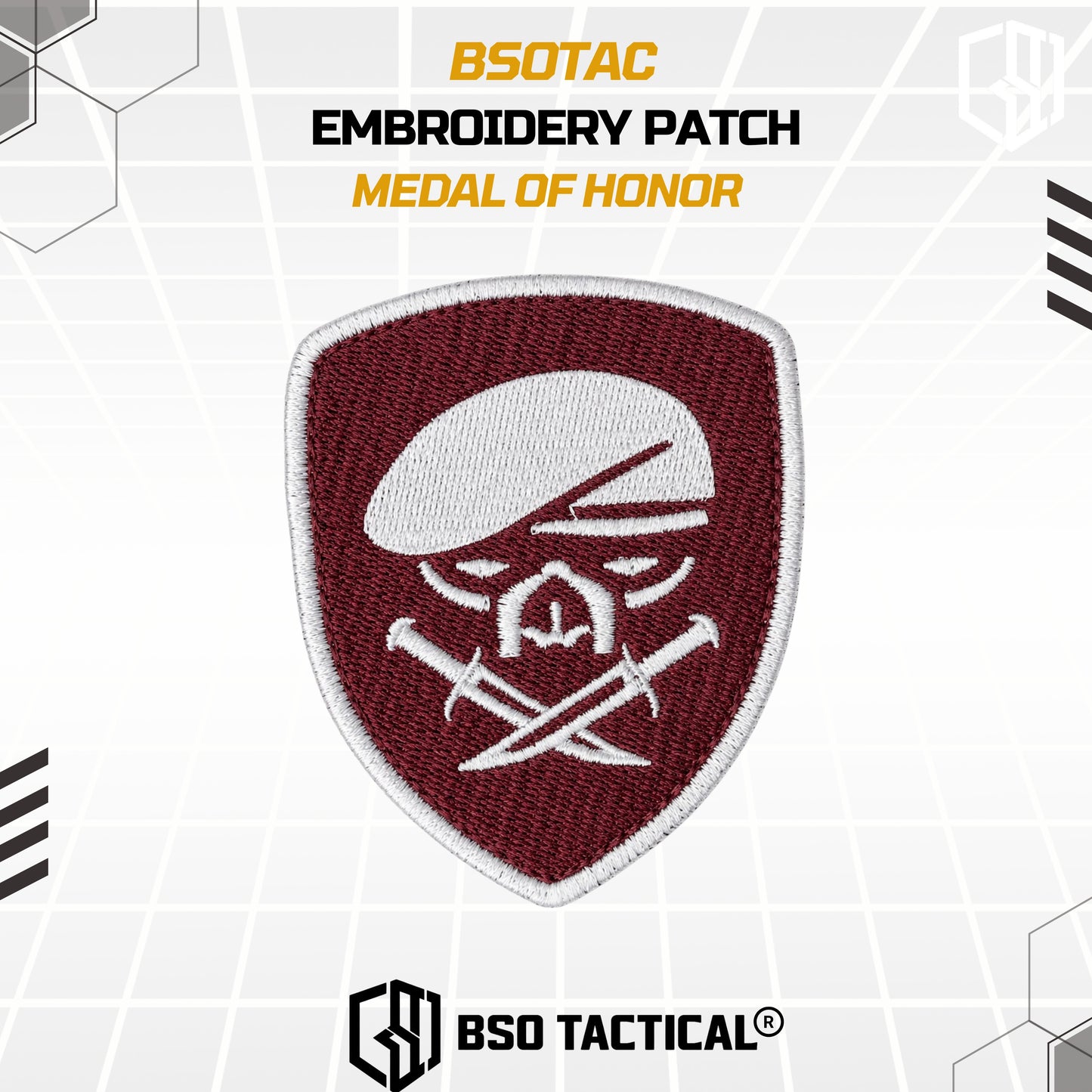 BSO Embroidery Patch Medal Of Honor 1st Battalion Ranger Bordir Patch