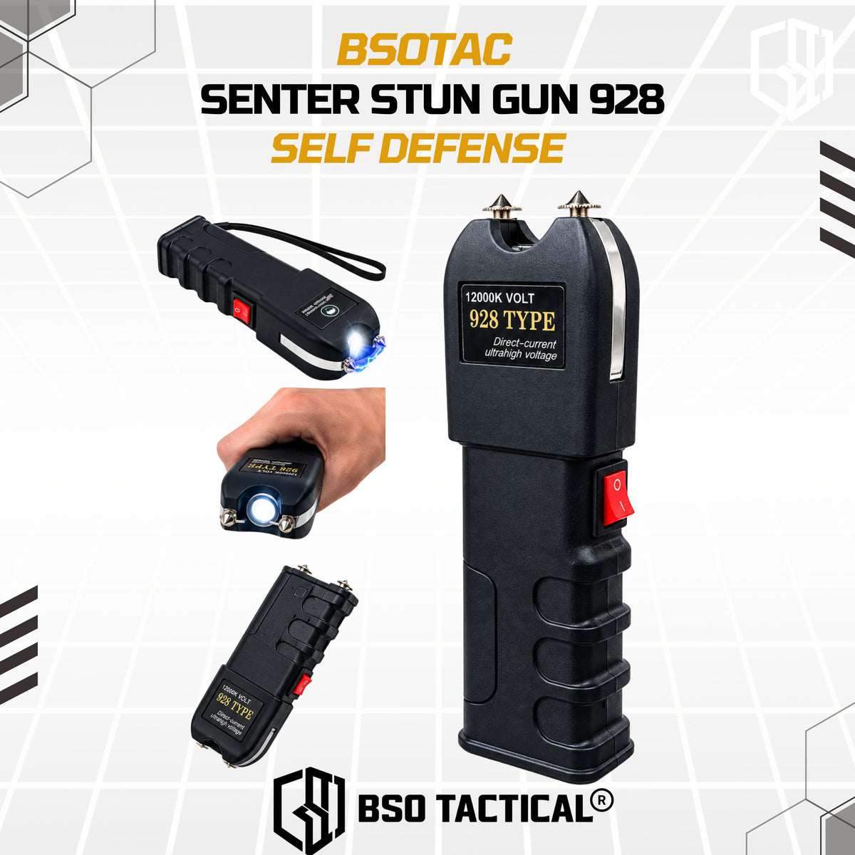 Stun Gun 928 Senter Setrum Alat Kejut Listrik Survival EDC Gear Self Defense Best Quality