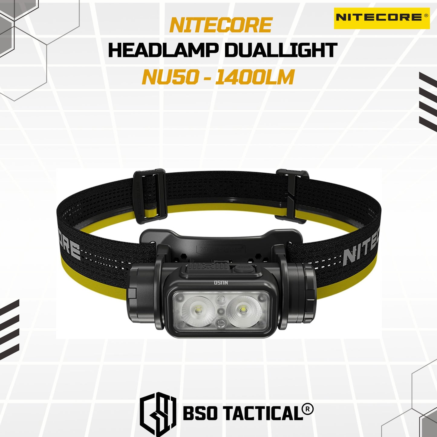 NITECORE NU50 Senter Kepala Headlamp Duallight IP68 1400LM 4000Mah - ORIGINAL