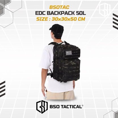 Tas Ransel Olahraga EDC 50L Backpack Outdoor Tactical Daily Bag Molle Multi Storage Gym Hyrox Camping Hiking 914
