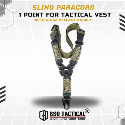Tali Sandang Tactical Sling V.1 Paracord Vest Lanyard 1 Point Adjustable