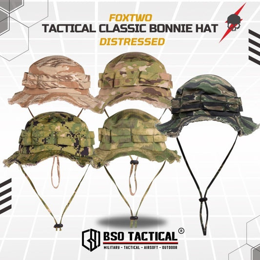 FOX TWO Topi Rimba Distressed Classic Tactical Boonie Hat Outdoor Original Foxtwo