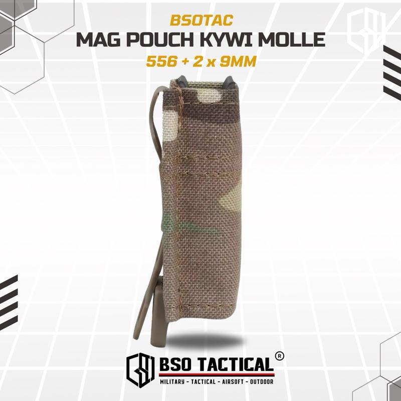 WoSport Kywi 3 Slot MG Pouch Double 9mm Single 556 Molle untuk Ikat Pinggang Tas Rompi Backpack Molle Multifungsi