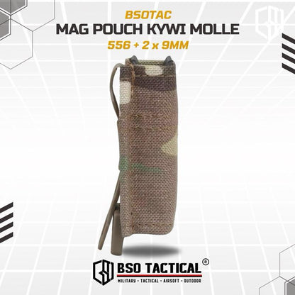 WoSport Kywi 3 Slot MG Pouch Double 9mm Single 556 Molle untuk Ikat Pinggang Tas Rompi Backpack Molle Multifungsi