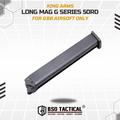 King Arms Long Mag G Series 30rds Hi Capacity Full Metal untuk Mainan GBB Version