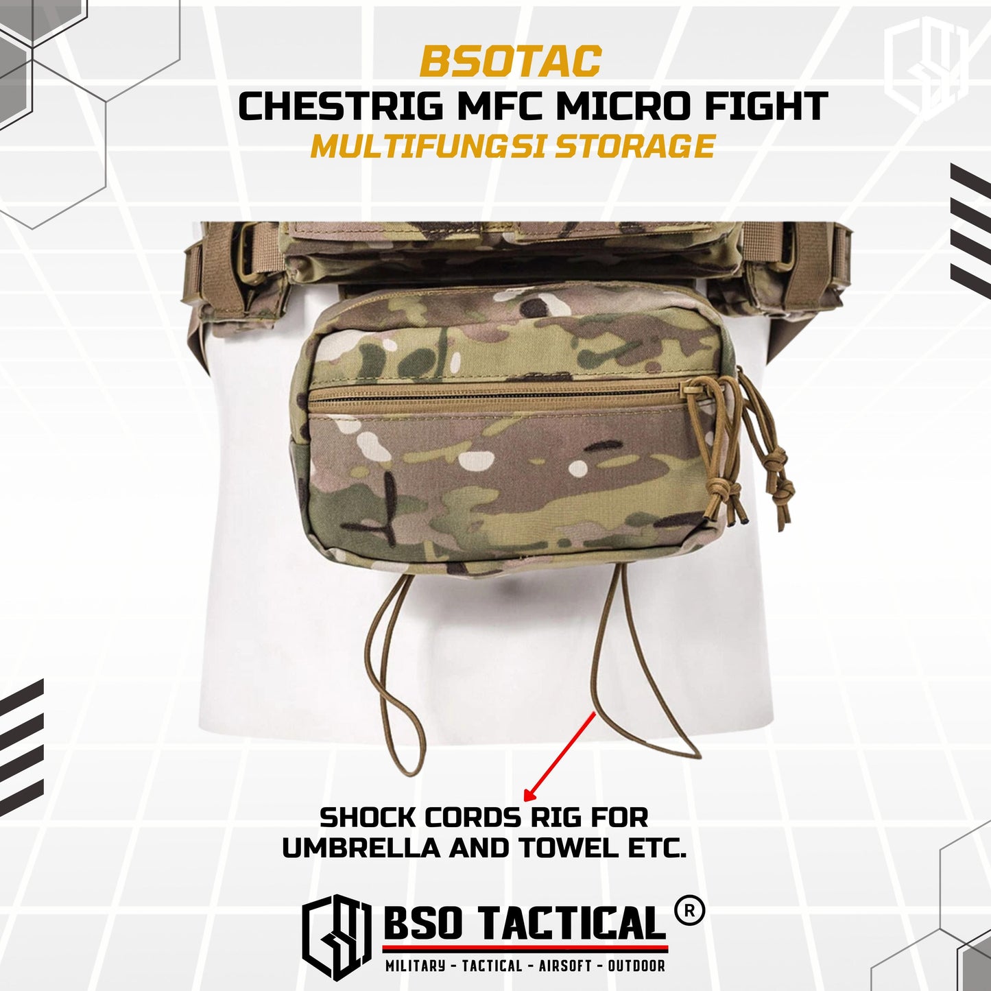 Chestrig Tactical MFC Micro Fight Classic Chest Rig Multifungsi Storage MG Pouch Outdoor Sport