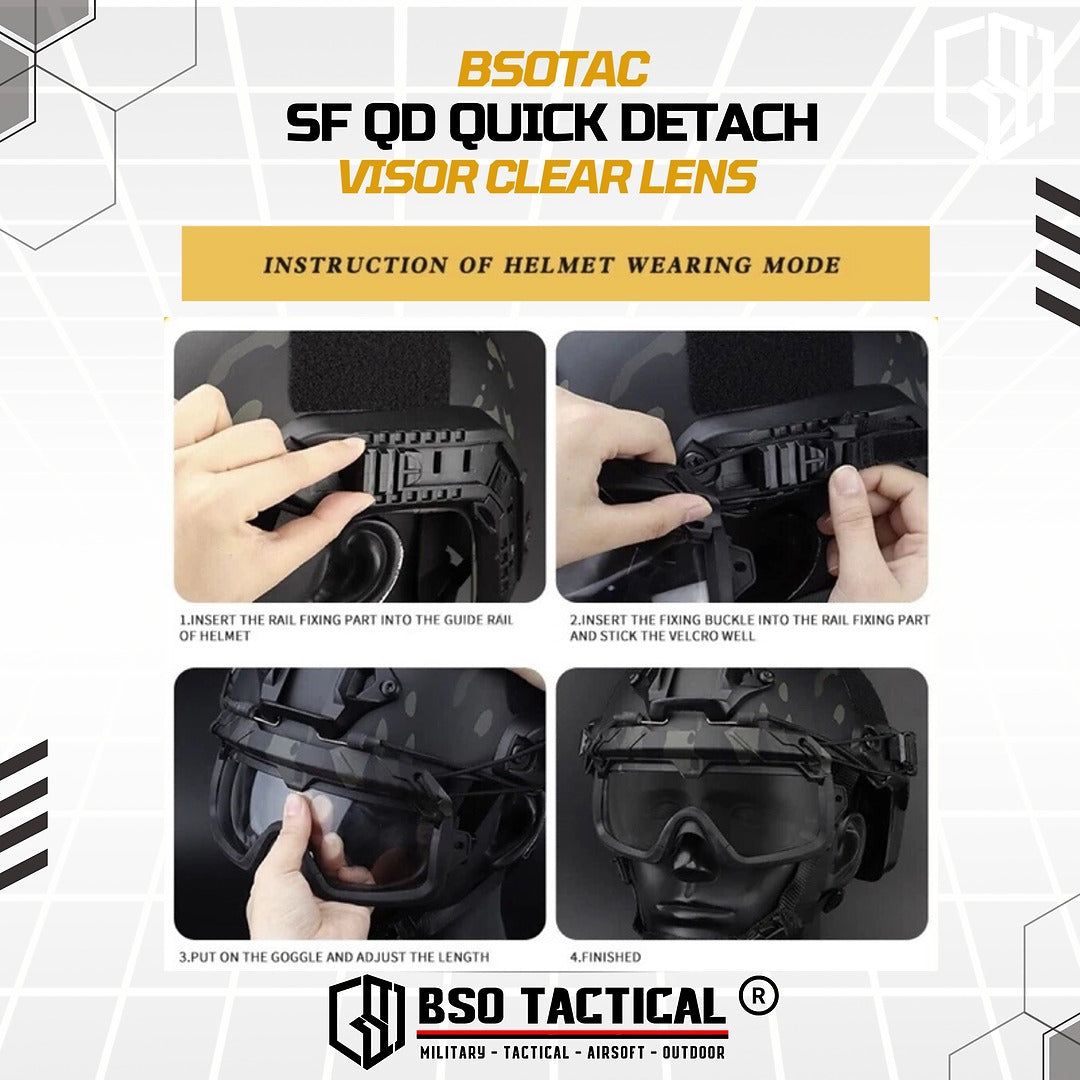 SF QD Quick Detach Tactical Goggle Gentex Ops Core Style
