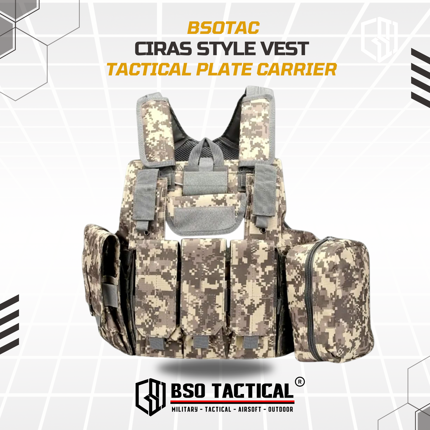 Rompi Ciras Style Tactical Vest Plate Carrier Set