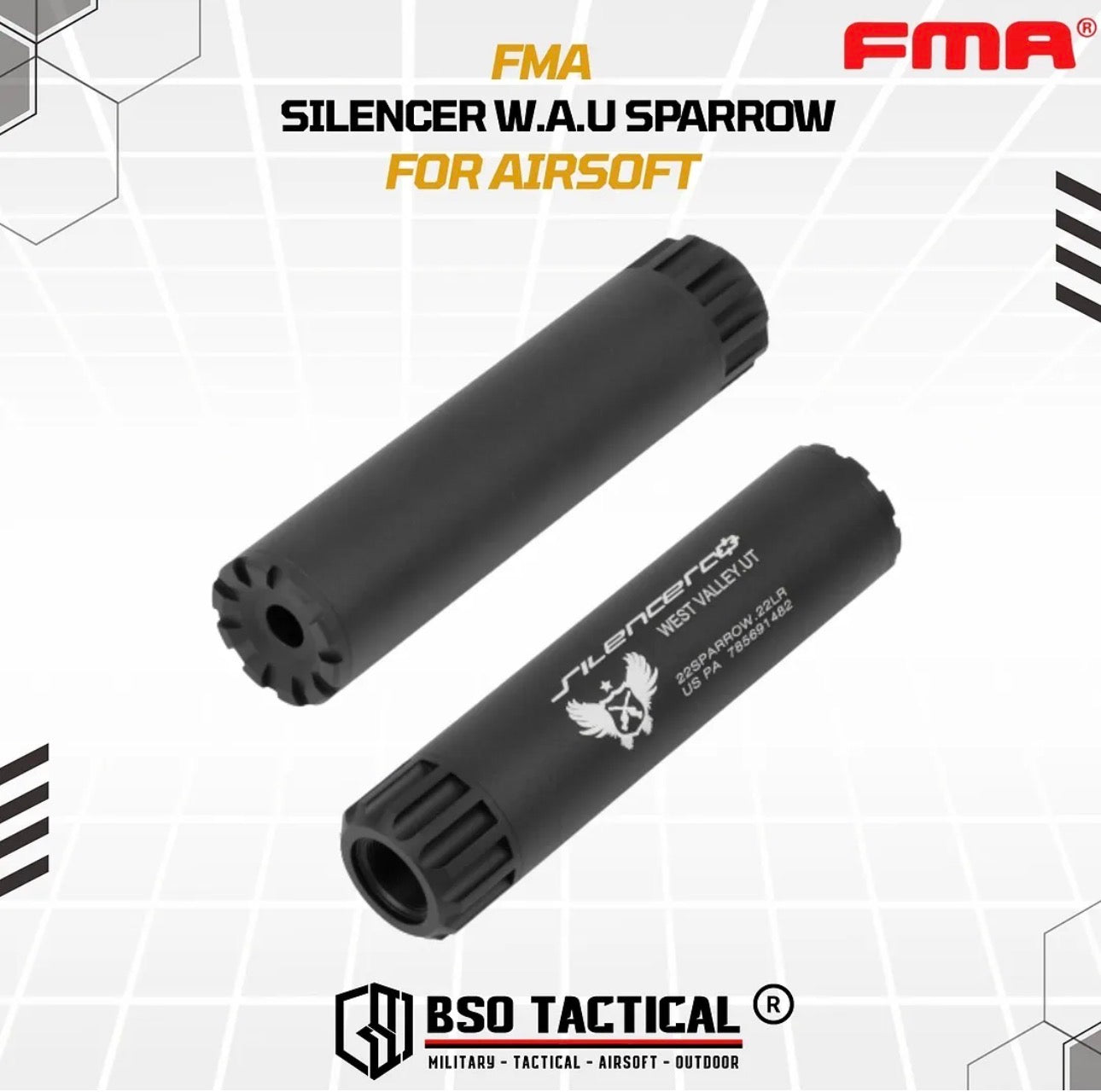 FMA Tactical Silencer W.A.U Force Sparrow Style 14mm CW CCW Alumunium