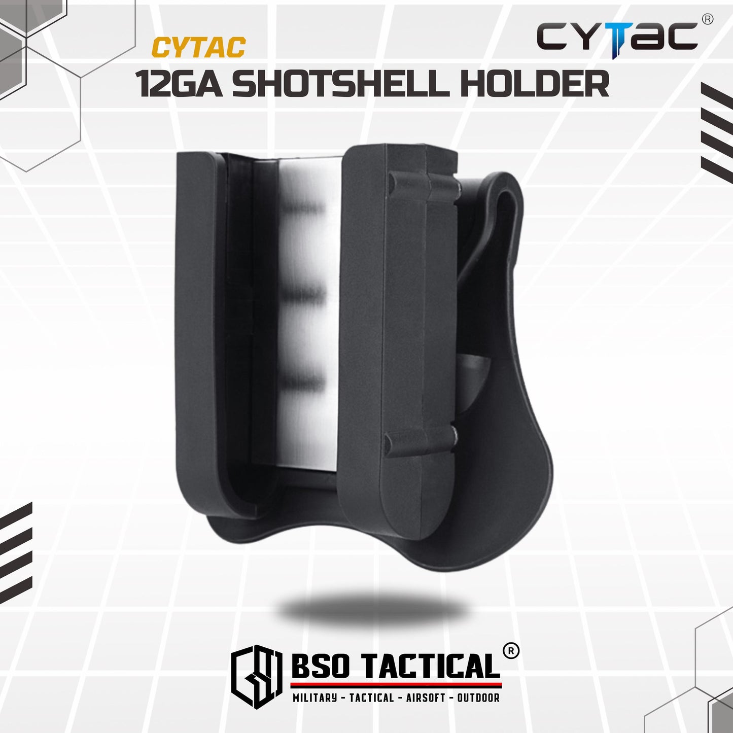 Cytac Tactical 12GA Shotshell Holder 4 Round Belt Loop Mag Pouch