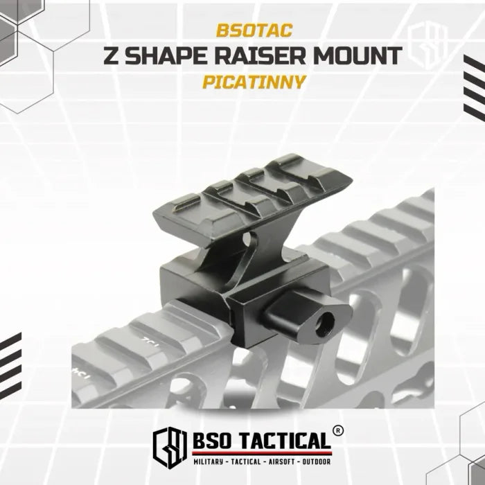 Riser Mount Z Shape 3 Slot Picatinny Metal Peninggi Rail Tactical for Optic Laser Flashlight