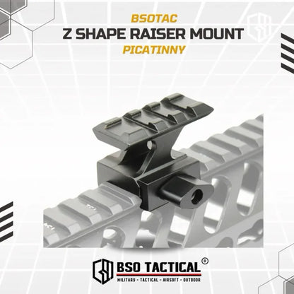 Riser Mount Z Shape 3 Slot Picatinny Metal Peninggi Rail Tactical for Optic Laser Flashlight