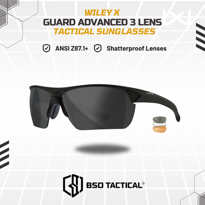 Kacamata Wiley X WX Guard Advanced 3 Lens Outdoor Sunglasses - ORIGINAL