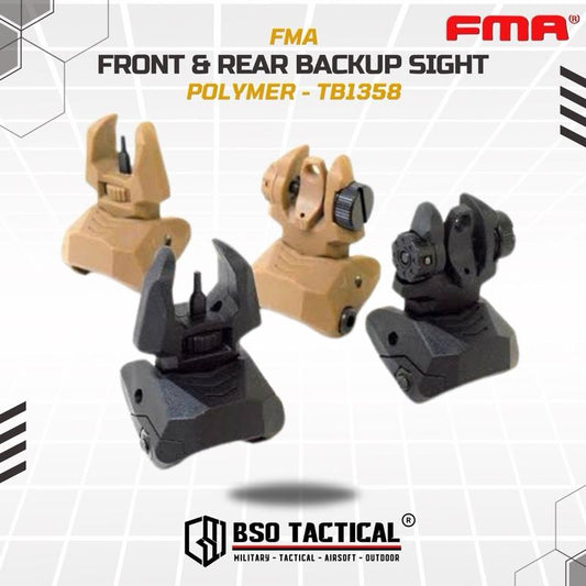 Pisir Lipat FMA Front Rear Backup Sight Polymer Picatinny 20mm TB1358