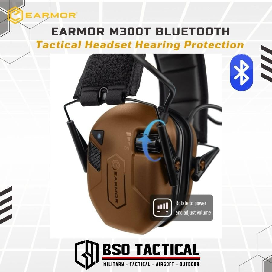 Earmor M300T Bluetooth Tactical Headset Hearing Protection Electronic Earmuff Headphones Earphone - ORI