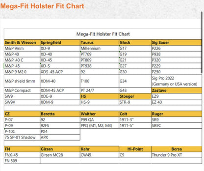 Holster Tactical Cytac Gen 1 Mega Fit Gen 1 Holster Universal 80+ Type Original - Belt Clip / Paddle