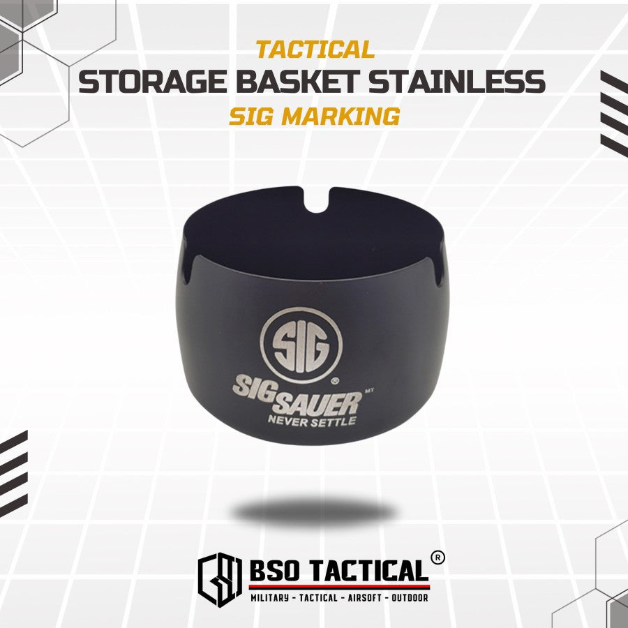 Asbak Storage Kotak Tactical Basket Ashtray Stainless Laser Engrave