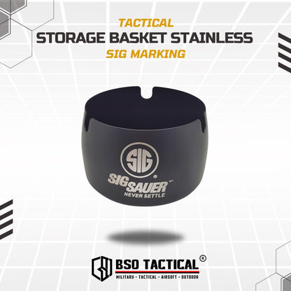 Asbak Storage Kotak Tactical Basket Ashtray Stainless Laser Engrave