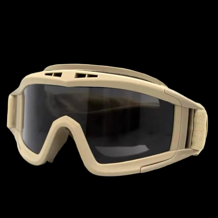 Tactical Outdoor Goggle 3 Lens Rubber Polymer Multifungsi Eye Protection