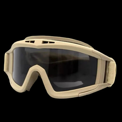 Tactical Outdoor Goggle 3 Lens Rubber Polymer Multifungsi Eye Protection