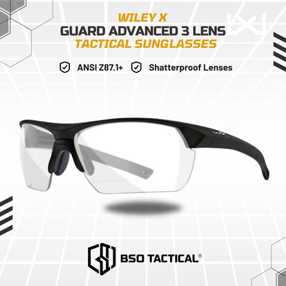 Kacamata Wiley X WX Guard Advanced 3 Lens Outdoor Sunglasses - ORIGINAL