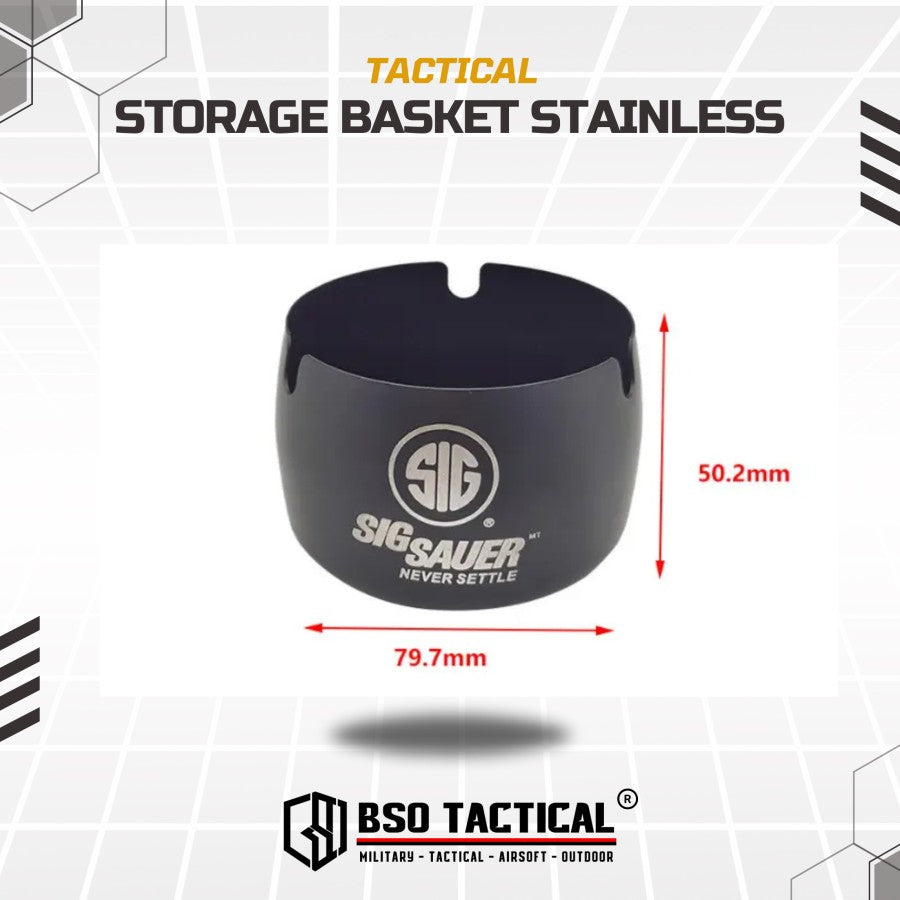 Asbak Storage Kotak Tactical Basket Ashtray Stainless Laser Engrave