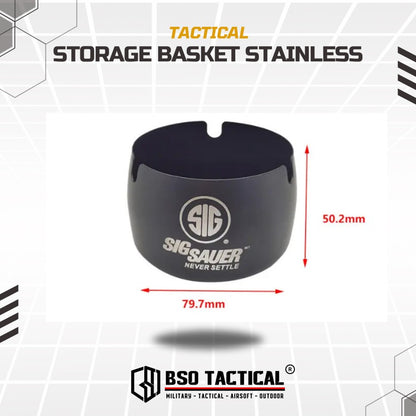 Asbak Storage Kotak Tactical Basket Ashtray Stainless Laser Engrave