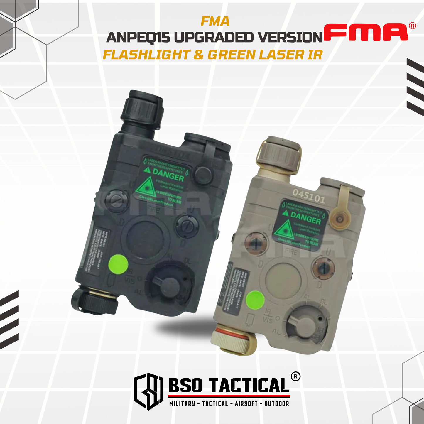FMA ANPEQ 15 Upgrade Version LED White Light + Green Laser IR