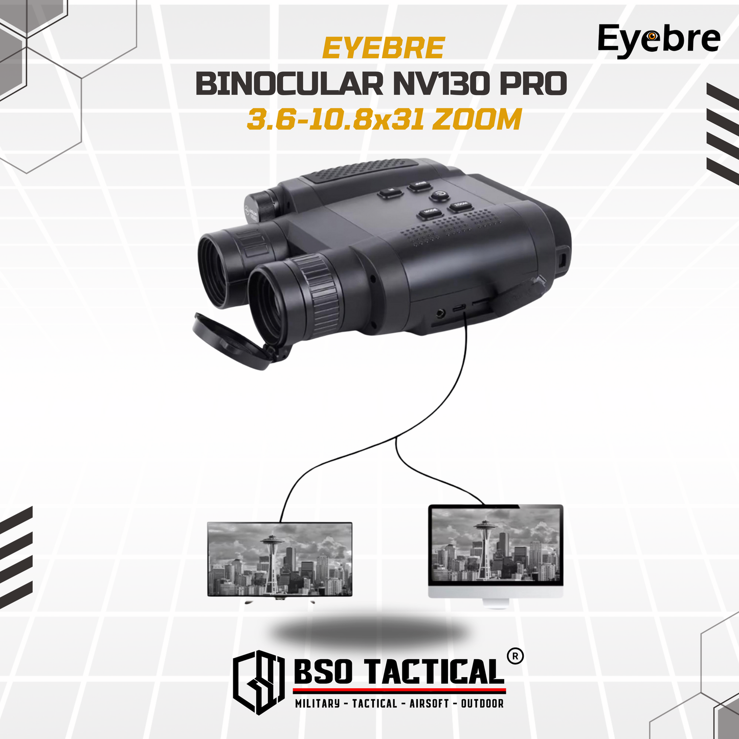 Eyebre Teropong Binoculars Infrared Night Vision 3.6-10.8x31 Zoom - NV130PRO