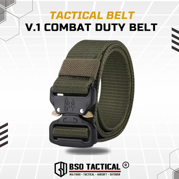 Ikat Pinggang Tactical Style V.1 Outdoor Duty Belt Metal Buckle Hitam dengan Bahan Nylon Quick Dry dan Desain Tanpa Lubang