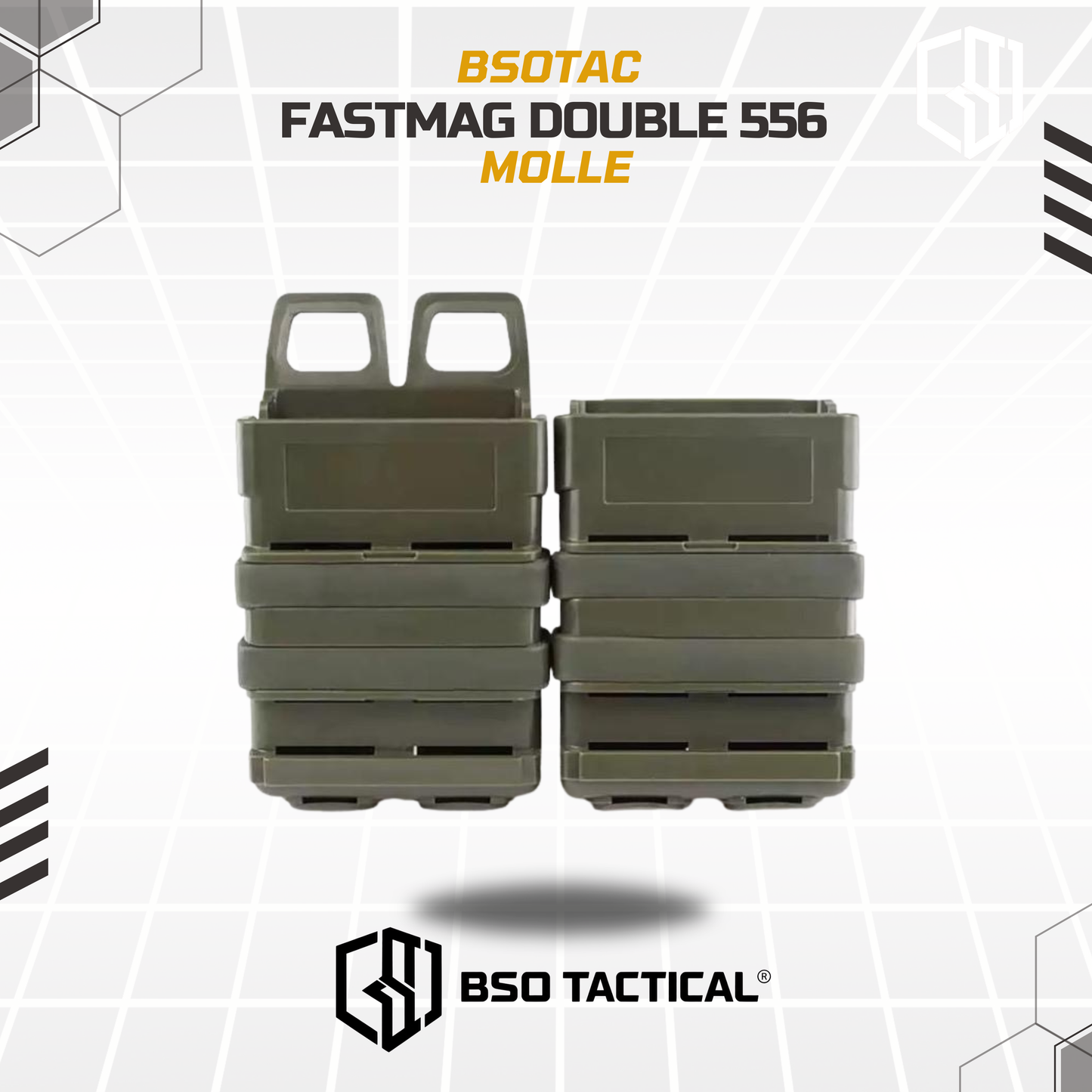 Fast Mag Tactical 556 Double Mag Pouch Molle Rubber Clip