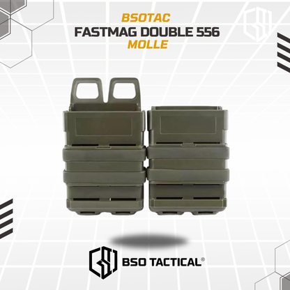 Fast Mag Tactical 556 Double Mag Pouch Molle Rubber Clip