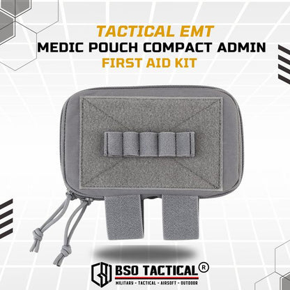 Tactical EMT Medic Pouch Compact Admin First Aid Kit Trauma Kit Organizer Molle