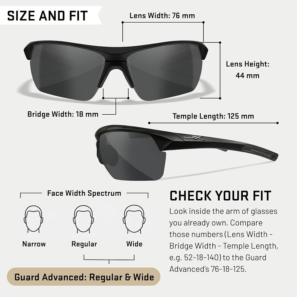 Kacamata Wiley X WX Guard Advanced 3 Lens Outdoor Sunglasses - ORIGINAL