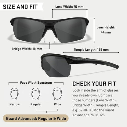 Kacamata Wiley X WX Guard Advanced 3 Lens Outdoor Sunglasses - ORIGINAL