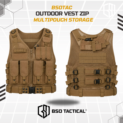 Rompi Outdoor ZIP Nets Tactical Vest Multifunctional Body Protection