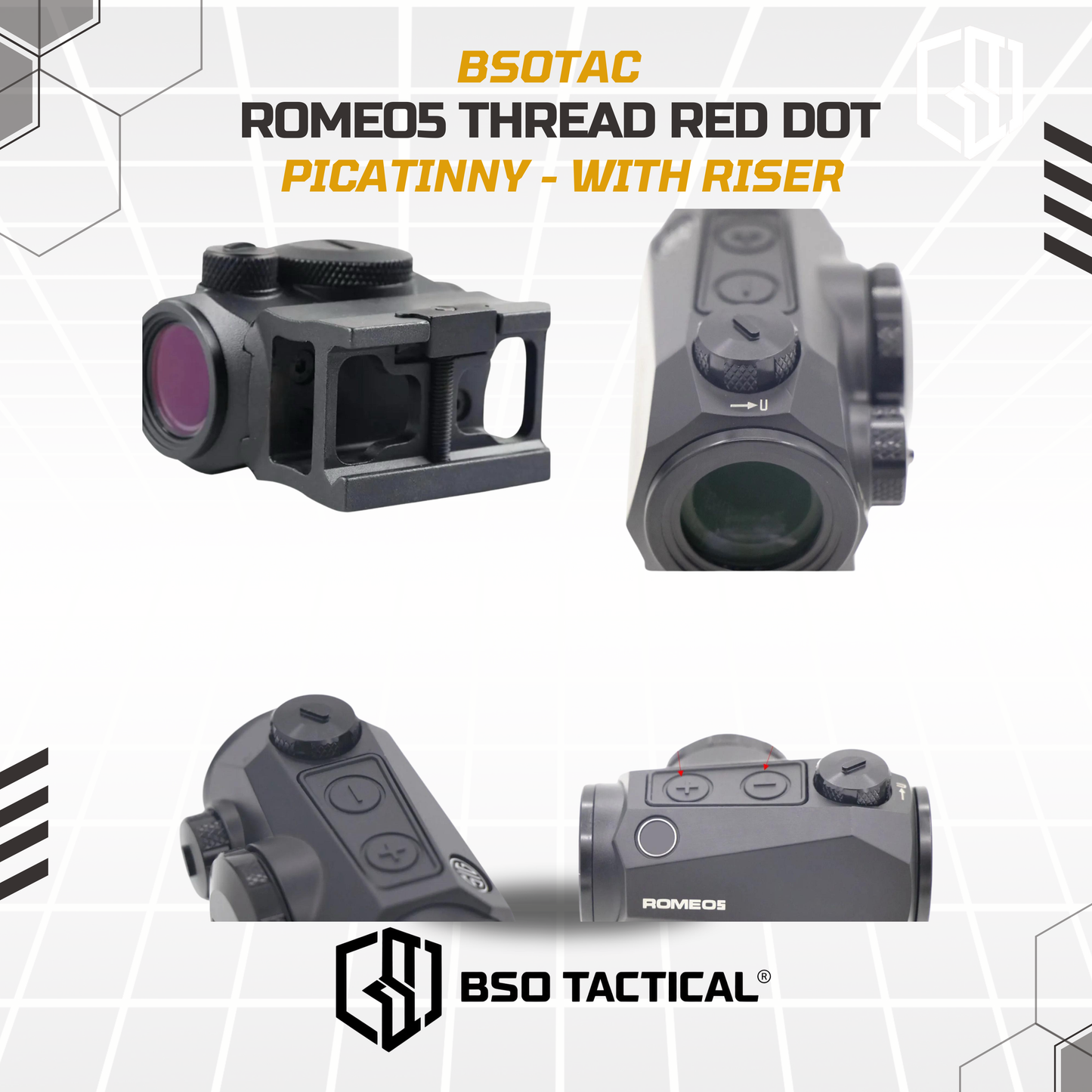 Red Dot Scope Romeo 5 Tread 2MOA Riser Low Mount CNC Picatinny