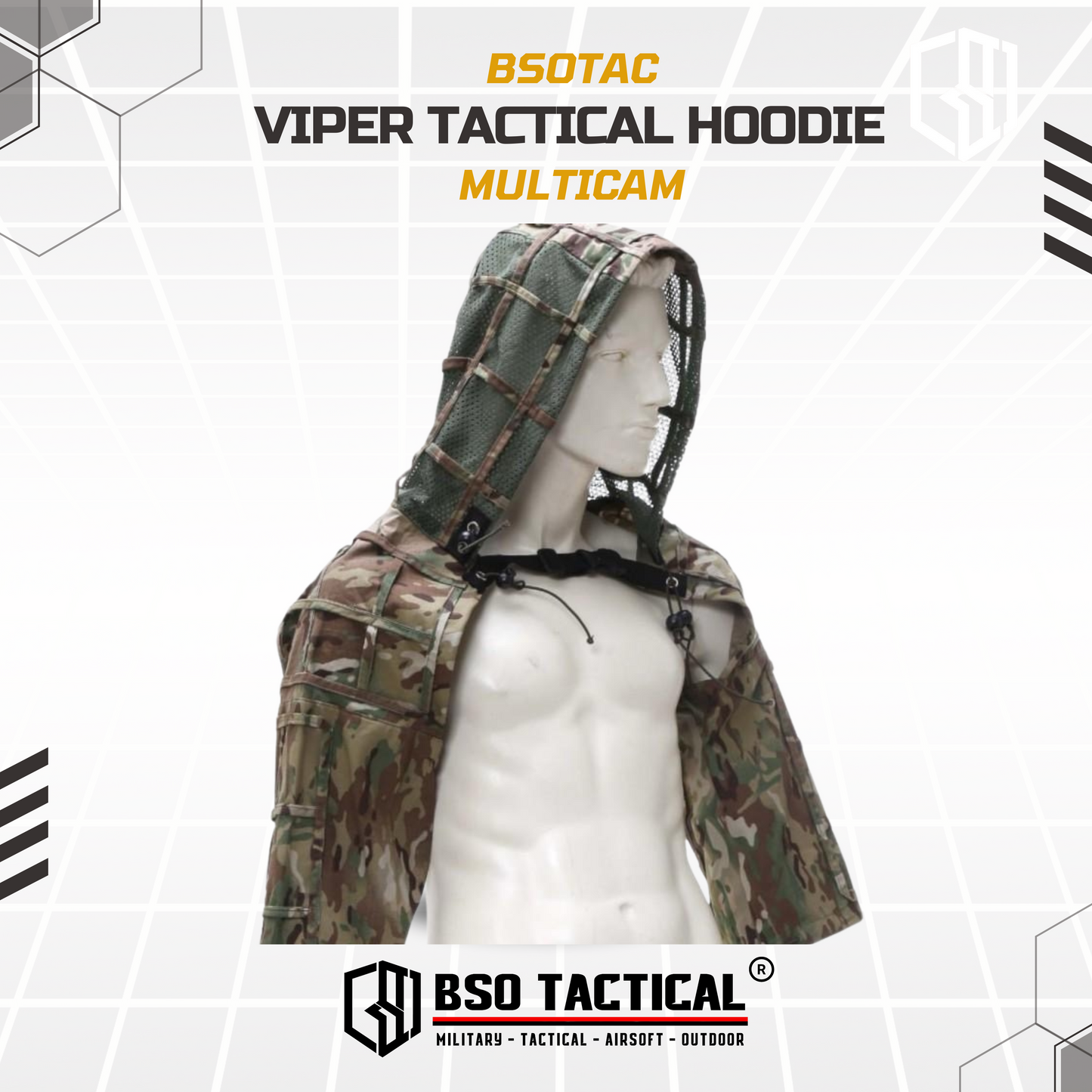 Viper Hood Coat Outdoor untuk Perlindungan Tubuh Outdoor Sport Games Hoodie - Multicam